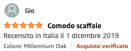 Recensione positiva cliente Amazon